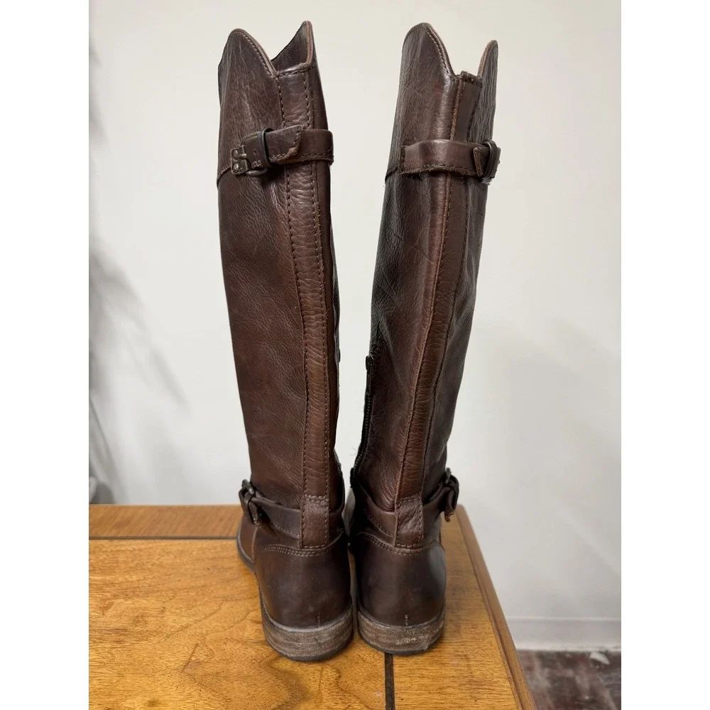 FRYE Women's 8 B Phillip Riding‎ EQUESTRIAN Leather Knee High Riding Boots